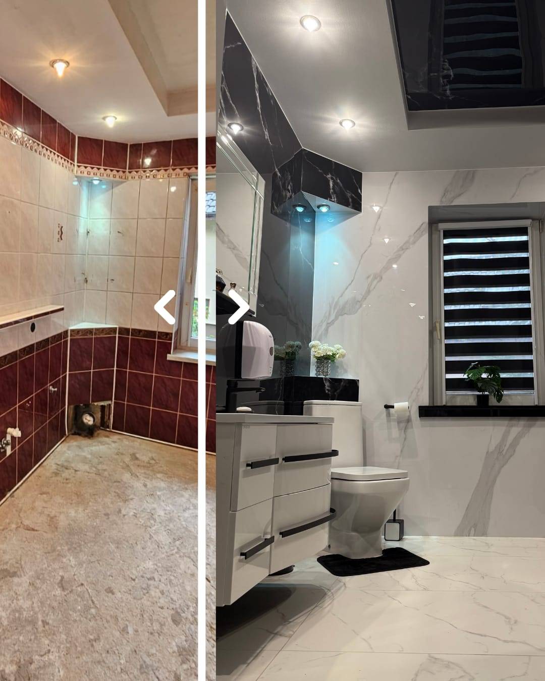 Płyta węglowa łazienka realizacja Kamień Ekspert