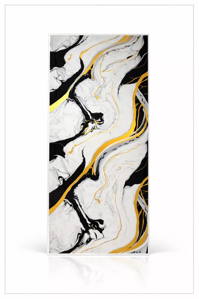 Płyta PVC Black Gold Flow Połysk 280 cm x 122 cm z kamienia naturalnego do wykończenia wnętrz lub elewacji