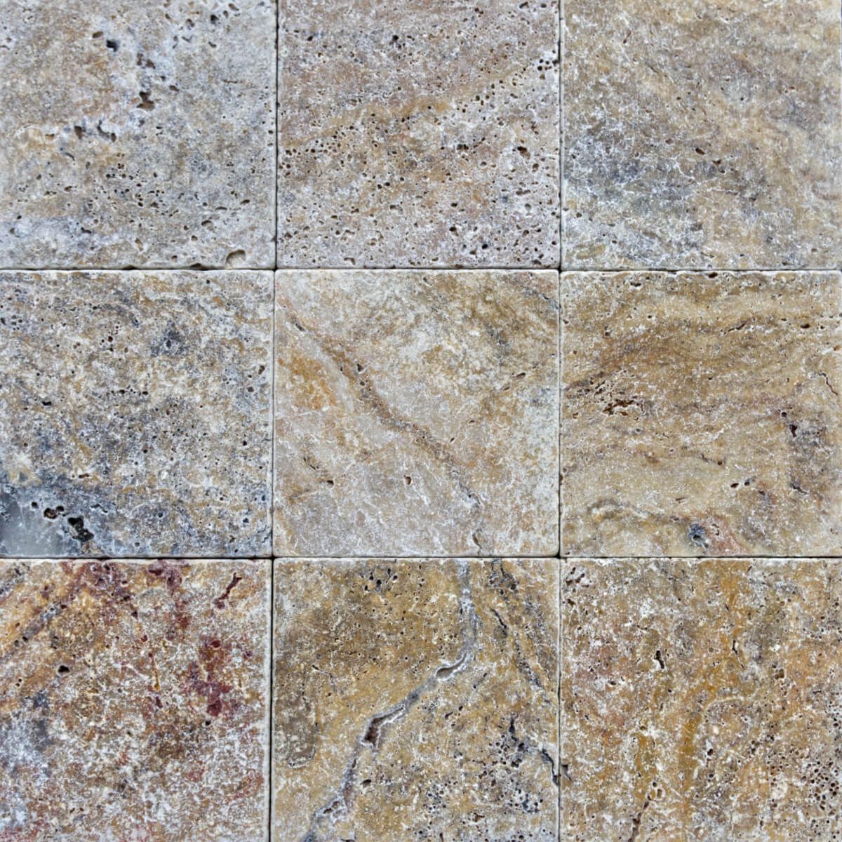 Płytki Trawertyn Scabos bębnowany 20,3x20,3x1,2 cm
