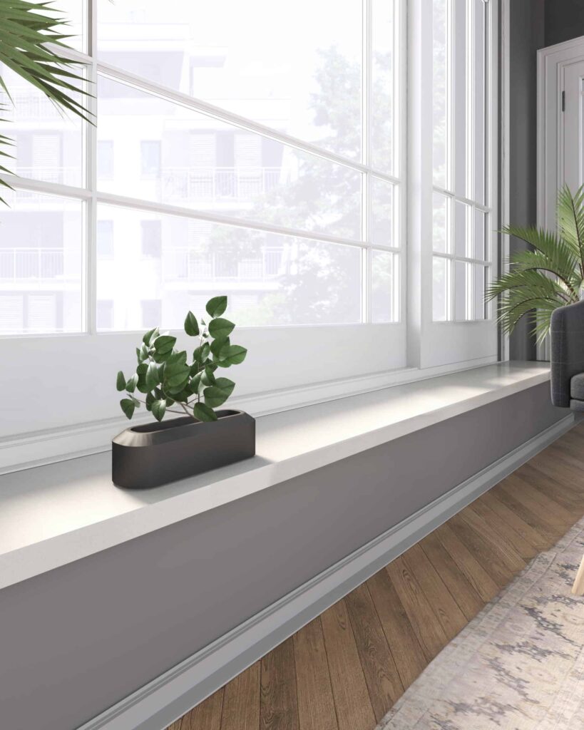 Konglomerat kwarcowy Crystal White 2 cm na parapet wewnętrzny