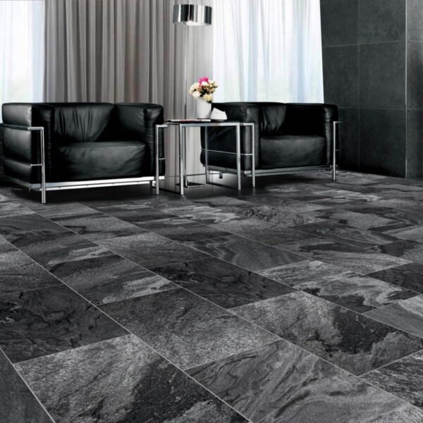 Płytki kwarcyt Silver Grey szlifowany 60x60x1,2 cm — Naturalny kwarcyt, na zewnątrz i wewnątrz
