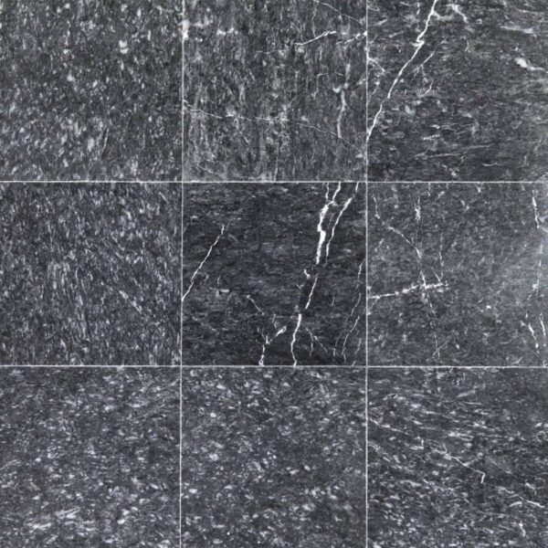 Płytki Marmur Black Marble polerowany 30,5×30,5×1 cm — Naturalny marmur, wewnątrz