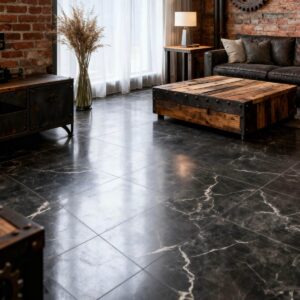 Płytki marmur Tempesta Nera polerowany 20,3x20,3x1 cm - obrazek 3