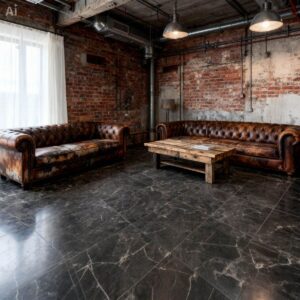 Płytki marmur Tempesta Nera szlifowane 20,3x20,3x1 cm - obrazek 3